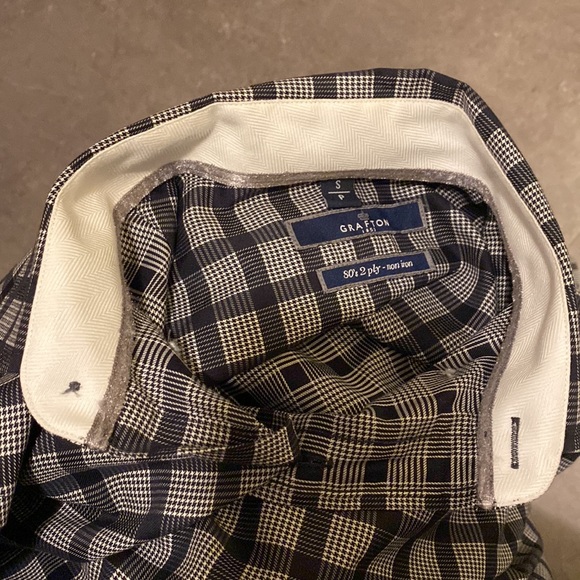 Grafton 1853 Black Checked Button Down Shirt, size S - Picture 6 of 6